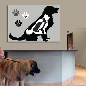 Pet Silouhettes, Veterinarian, Vet, Pet Shop, Veterinary Clinic Canvas Wall Art