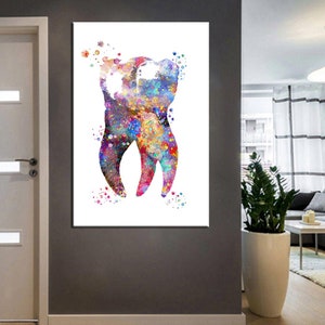 Abstrakte Zahnkunst, Zahnarzt Kunst, Zahnpraxis, Zahnmedizin, Backenzahn Leinwand Kunst