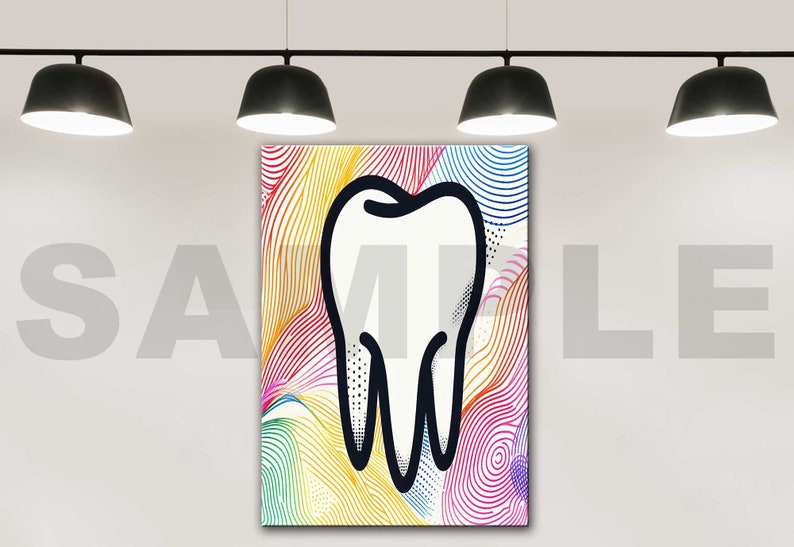Abstract Molar Tooth Canvas Wall Artdental Art Molar Tooth - Etsy