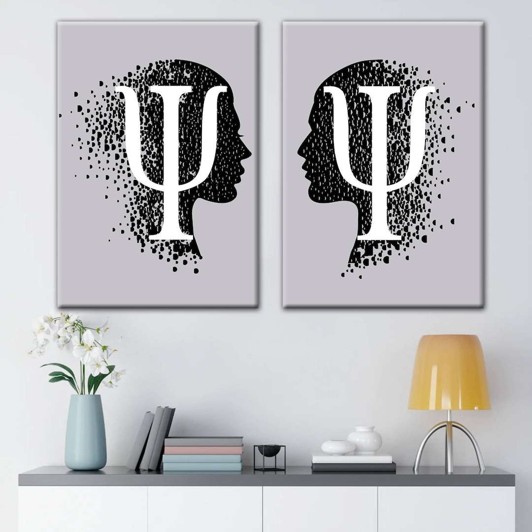 Abstract Art Psychology Symbol Psychiatry Canvas Wall Art Etsy