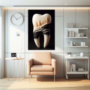Nature Design Tooth Abstract Dentist Art, Teeth Art, Tooth,Dentistry,Dental Canvas Wall  Art, Tooth Canvas ART, Special Design Tooth Art
