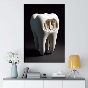 3D Design Inside Tooth Abstract Dentist Art, Teeth Art, Tooth,Dentistry,Dental Canvas Wall  Art, Tooth Canvas ART, Design Tooth Art