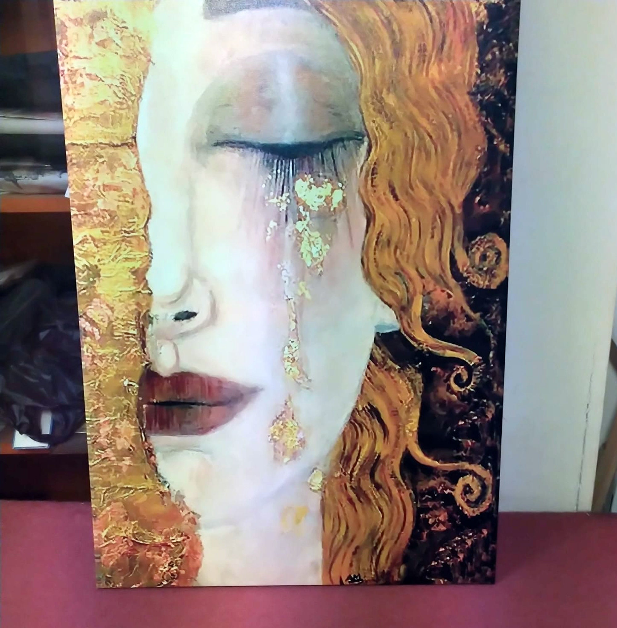 Gustav Klimt Golden Tear's of Freya Decorative Canvas Wall Art - Etsy