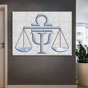 Therpaist Office, Psychology Symbol, Abstract Canvas Wall Art Psychology Symbol, Psychologist,Psychiatrist Office Canvas Wall Art