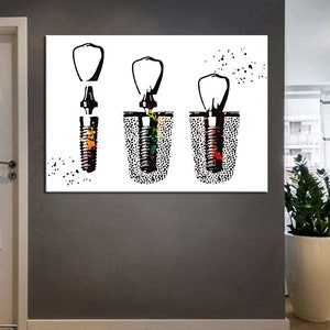 Zahnheilkunde Wandkunst, Zahnmedizin Wandkunst, Zahnimplantat Dekorative Leinwand Wandkunst
