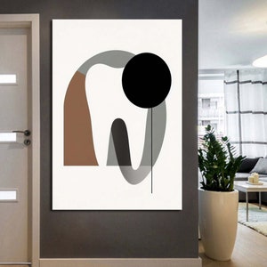 Decorative Tooth Canvas Art, Abstract Tooth Dentist Art, Teeth, Tooth, Dentistry, Dental Canvas Wall ART, Ice Tooth  Canvas ART