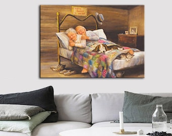 Picture-of-happiness,-Family,-Happiness,-Home-Sweet-Home Canvas Wall Art