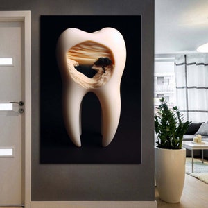 3D Tree And Nature Design Tooth Abstract Dentist Art, Teeth Art, Tooth,Dentistry,Dental Canvas Wall  Art, Tooth Canvas ART, Design Tooth Art