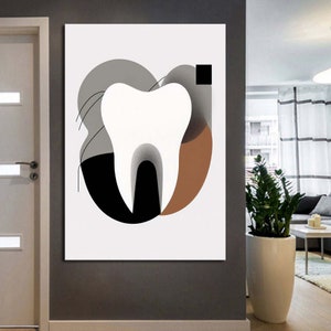 Tooth Art for Dental Office Canvas Art, Abstract Tooth Dentist Art, Teeth, Tooth, Dentistry, Dental Canvas Wall ART, Tooth  Canvas ART