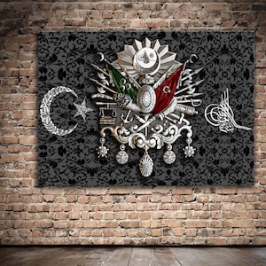 Ottoman Coat of Arms Wall Art, Ottoman Coat of Arms, Ottomans Tugra Canvas Wall Art