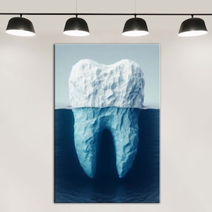 ICEBERG Tooth Abstract Dentist Art, Teeth, Tooth, Dentistry, Dental Canvas Wall ART, Ice Tooth  Canvas Wall ART