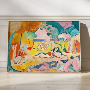 Affiche Henri Matisse La joie de vivre, impression d'art moderne coloré, oeuvre d'art paysage jaune, cadeau de pendaison de crémaillère, art déco de galerie