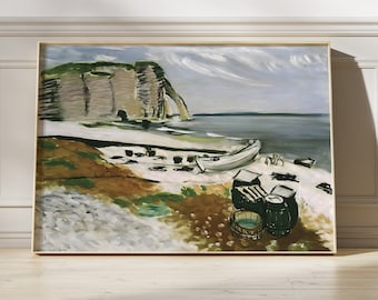 アンリ・マティスのエトルタ版画、海岸印象派のアートワーク、風景