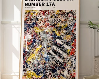 Stampa numero 17A di Jackson Pollock, arte murale dell'espressionismo astratto, poster di arte moderna
