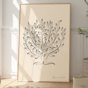 Henri Matisse Tree Art Print, Minimalist Line Drawing Poster, Botanical, Contemporary Art, Modern Decor