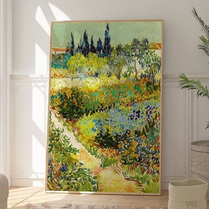 Van Gogh Garden Painting Art Print, Provence Landscape Fine Art Reproduction, Impressionist Wall Decor