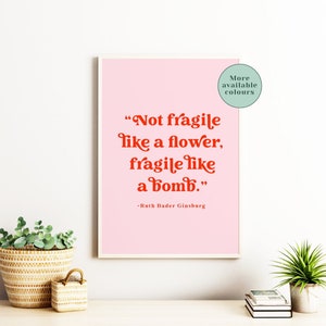 Ruth Bader Ginsburg Quote Poster | Gift for Woman | Feminine Wall Art | Motivational Quote | Inspirational Print