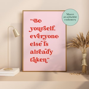 Sii te stesso / Stampa citazione di Oscar Wilde / Citazione ispiratrice / Stampa tipografica / Poster di Oscar Wilde / Poster minimalista