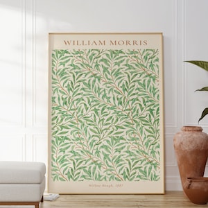 William Morris Willow Bough Print, Green Floral Poster, Vintage Pattern Design Artwork, Housewarming Gift for Her, Textile Art, Home Decor
