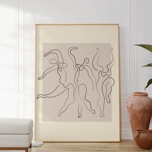 Stampa di Pablo Picasso Three Dancers, poster minimalista da parete, arte moderna pulita, opera d'arte contemporanea, decorazione da parete per gallerie, regalo per lei