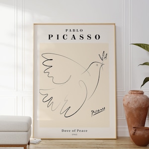 Print Pablo Picasso Vredesduif, decor moderne elegante kunst, hedendaagse poster, abstracte kunst, schone kunst illustratie, cadeau voor haar