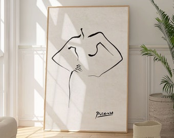 Pablo Picasso Scandinavian Woman Body Print, Modern Gallery Wall Art