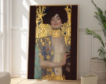 Gustav Klimt Judith Print, Art Nouveau Gold Poster, Original Artwork, Stylish Decor, Modern Portrait