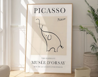 Pablo Picasso The Elephant Print, Minimalist Fine Art Poster, Modern Home Decor, Abstract Art