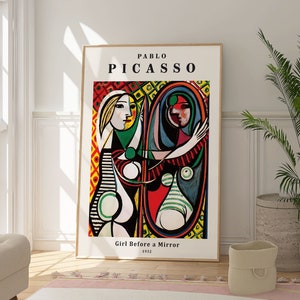 Pablo Picasso Girl Before a Mirror Print, Modern Contemporary Poster, Abstract Wall Art Decor, Gallery Artwork, Cubism, Surrealism, Art Gift