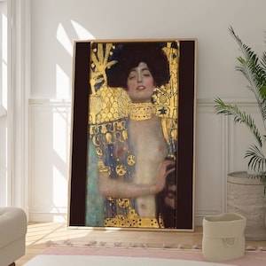 Gustav Klimt Judith und der Kopf von Holofernes Druck, Jugendstil Plakat, Modernes Goldplakat, Moderne Wandkunst-Dekor, Galerie-Kunstliebhaber Geschenk