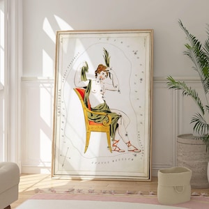 Kassiopeia Star Map Moderne Wand Kunst Poster, Himmlische Kunstwerk, Konstellation Druck, Astrologie Wand Kunst Dekor, Original Wand Kunst, Einzigartiges Geschenk