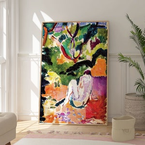 Henri Matisse Nude in a Wood Print, Modern Abstract Landscape
