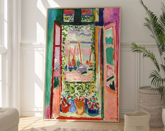 Matisse Open Window at Nice Art Print, Colorful Fauvism Painting, Vintage Home Decor