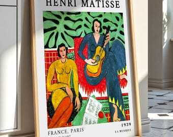 Henri Matisse La Musique Print, 1939 Poster, Colorful Modern Art