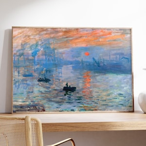 Claude Monet Impression Sunrise Art Poster, Paesaggio astratto, Stampa artistica moderna dell'impressionismo, Decorazione da parete per la casa, Dipinto famoso, Regalo