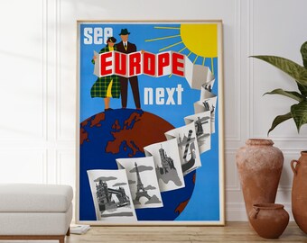 EUROPE ヨーロッパ 希少品 ポスター Original Vintage Poster for the Commercial and Maritime Museum of