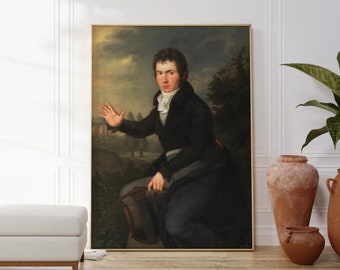Beethoven Portrait Poster, Classical Music Room Wall Art