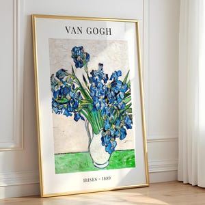 Van Gogh Irises Print, Floral Still Life Art, Vintage Botanical Wall Decor
