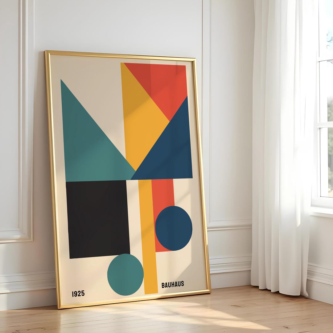 Bauhaus Geometric Art Print, Abstract Minimalist Home Decor - Etsy
