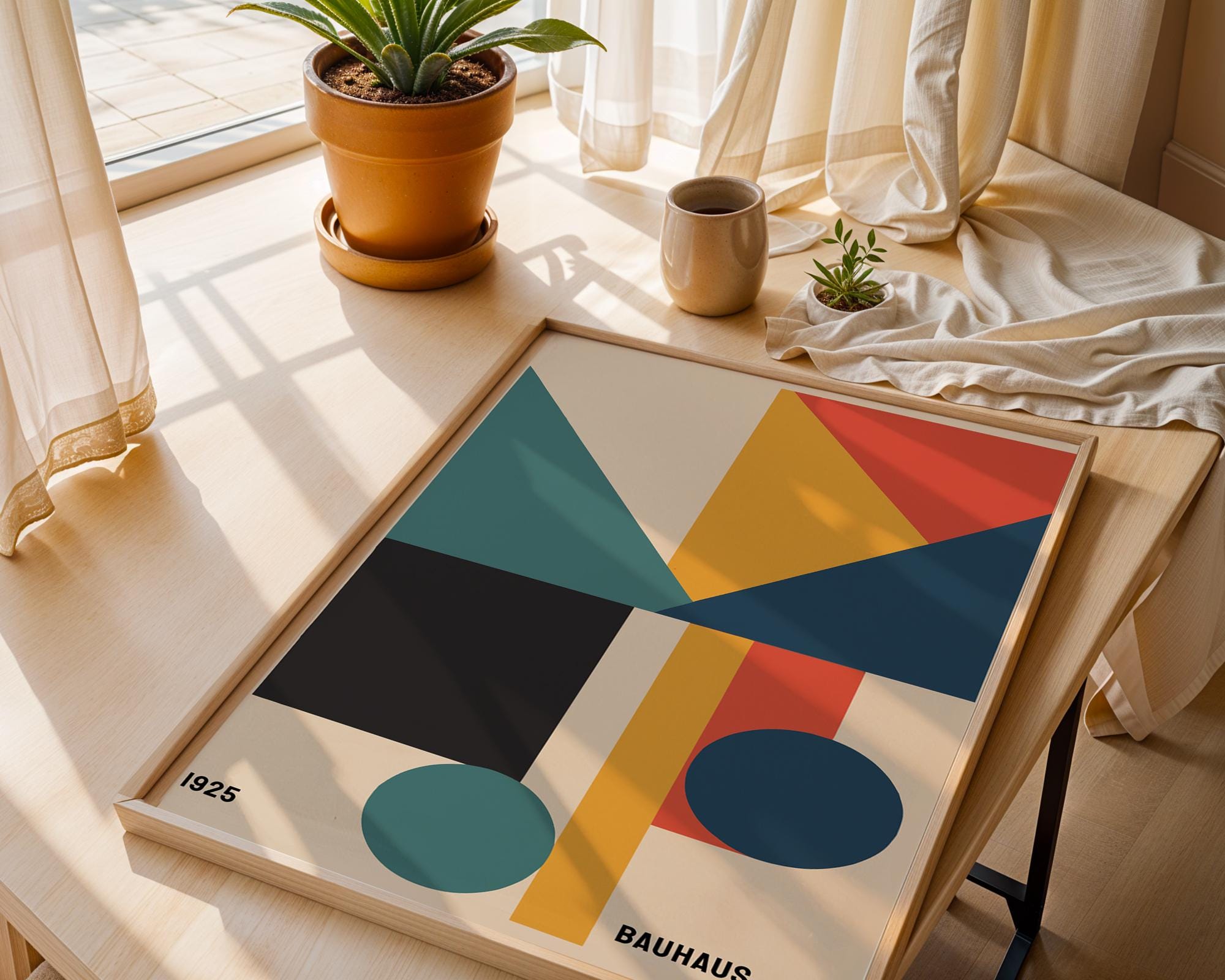 Bauhaus Geometric Art Print, Abstract Minimalist Home Decor - Etsy