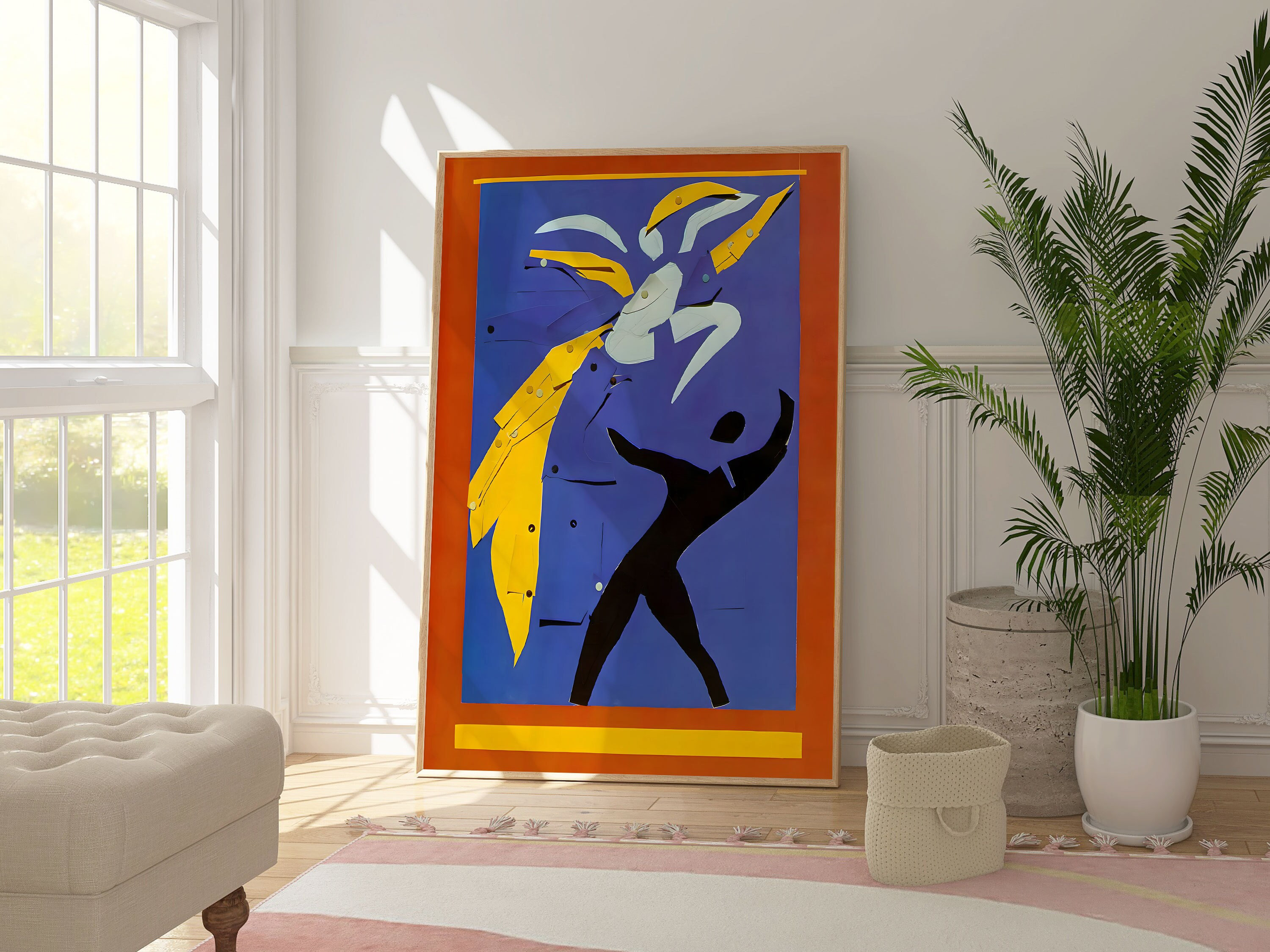 アンリ・マティス「二人のダンサー」プリント、抽象的な青いモダン