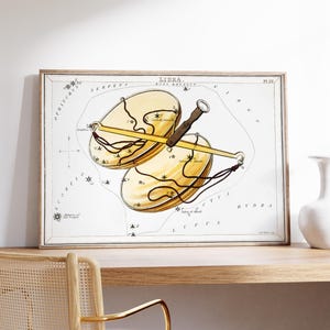 Waage Sternzeichen Astro Print, Sternzeichen Poster, Himmlische Sterne Kunstwerk, Sternenkarte personalisierter Druck, Originale Geschenkidee, moderne kosmische Wandkunst