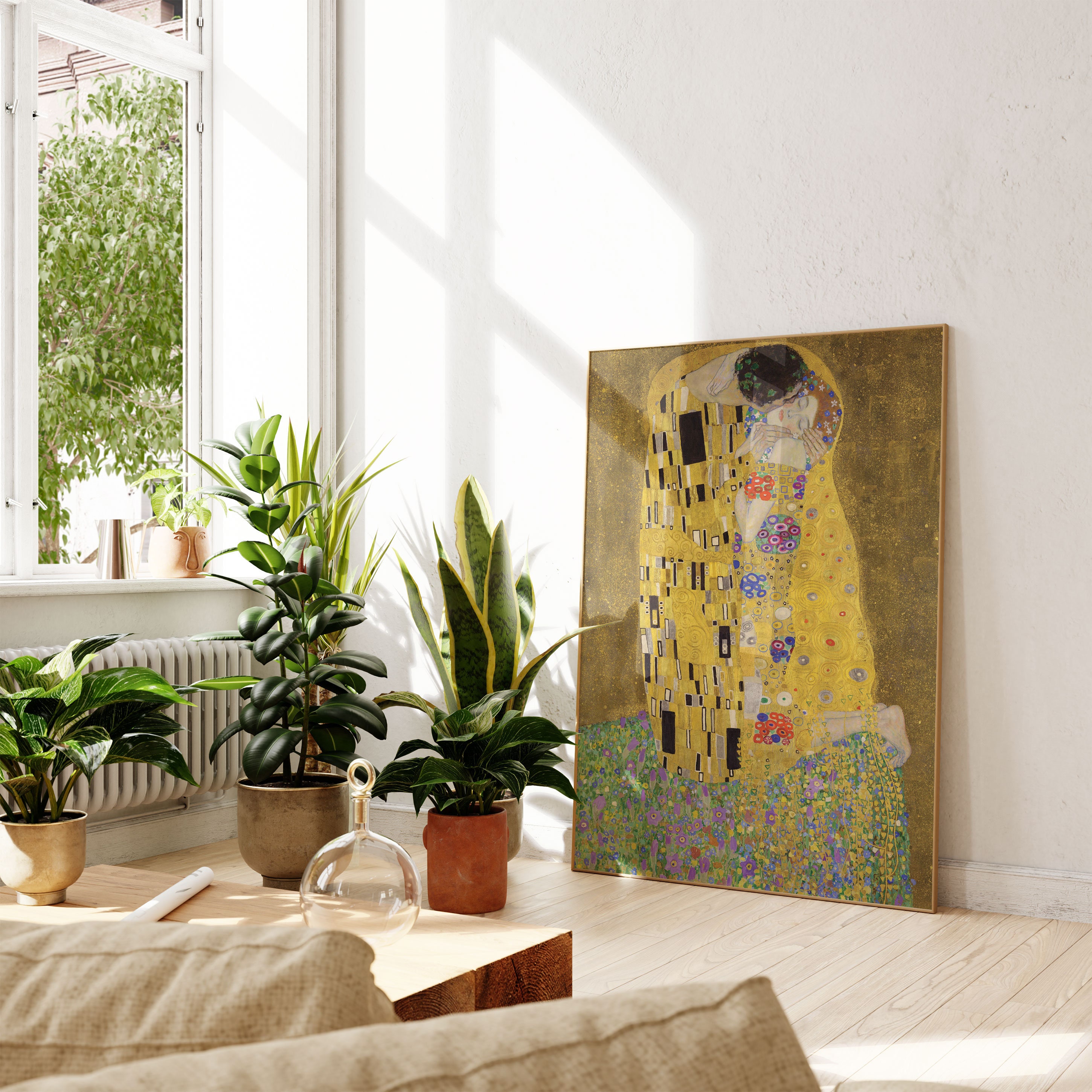 Gustav Klimt the Kiss Art Print, Gold Foil Wall, Fine Art Reproduction ...