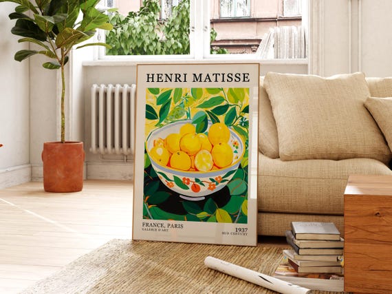 Henri Matisse Fruit Print, Still Life With Oranges, Mid Century