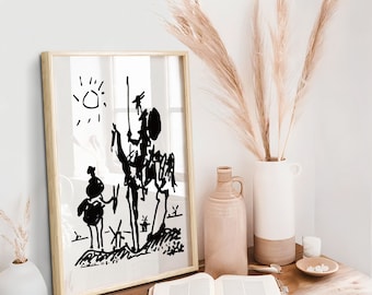 パブロ・ピカソ作「ドン・キホーテ」の版画、白黒抽象画 - Etsy 日本