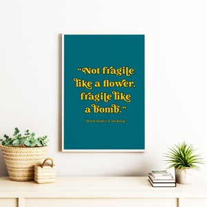 Ruth Bader Ginsburg Quote Poster, Inspirational Feminine Wall Art, Quote Print, Typography Decor Green