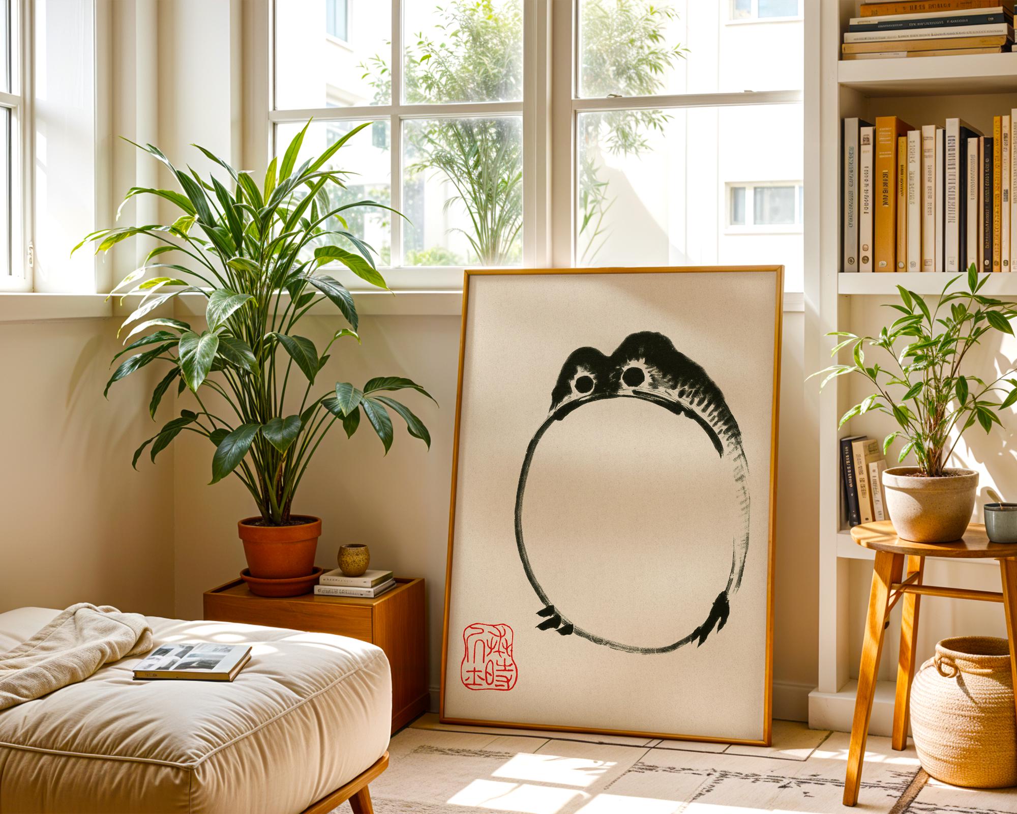 Matsumoto Hoji Fat Frog Print, Funny Toad Art Poster, Vintage