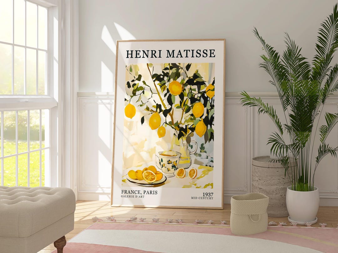 Lemon Tree Print, Henri Matisse Inspired Botanical Wall Art Poster