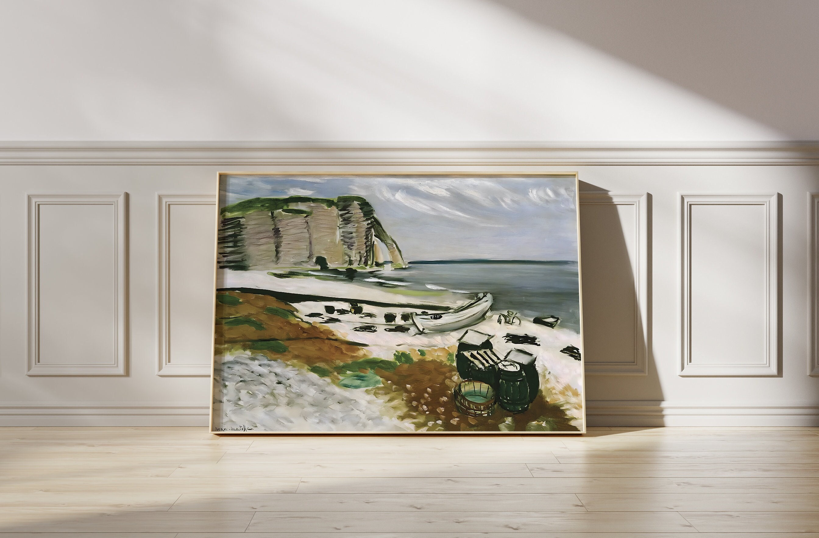 アンリ・マティスのエトルタ版画、海岸印象派のアートワーク、風景