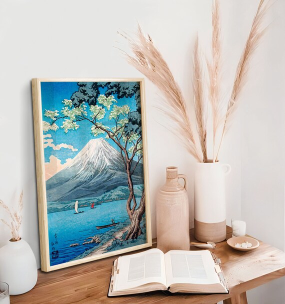 Mount Fuji Japanese Woodblock Print, Katsushika Hokusai Art, Lake